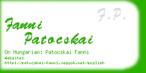 fanni patocskai business card